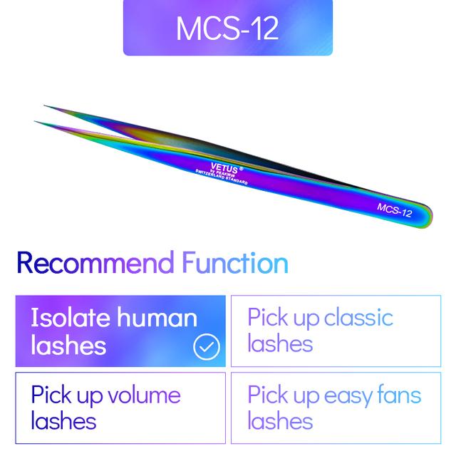 Vetus MCS All size single pack tweezers for eyelash extensions