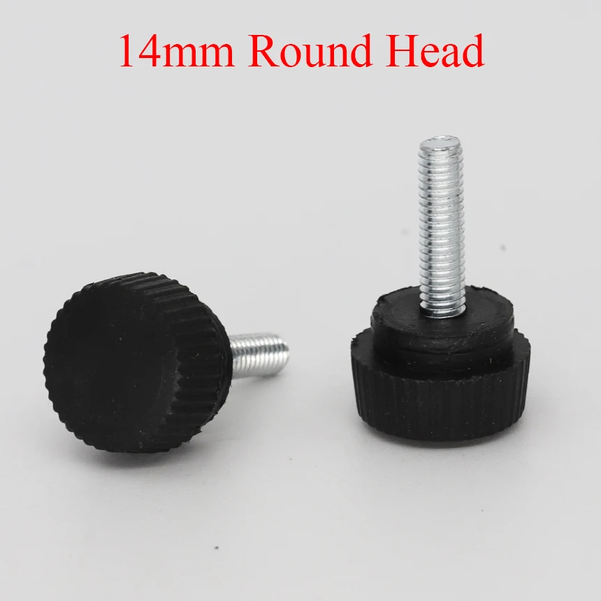 

M5 M6 Male Thread 6mm 8mm 10mm 12mm Length 14mm Round Head Plastic Straight knurling Thumb Screw On Handle Clamping Grip Knob