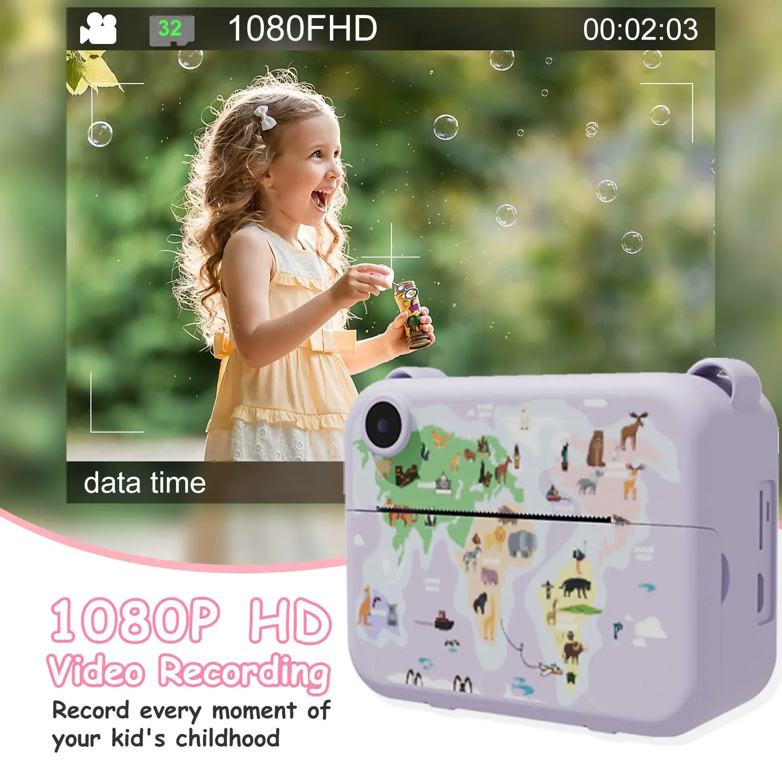 Instant Print Kids Camera - Fun Birthday & Christmas Gift for Ages 3-10 with 3 Rolls of Print Paper