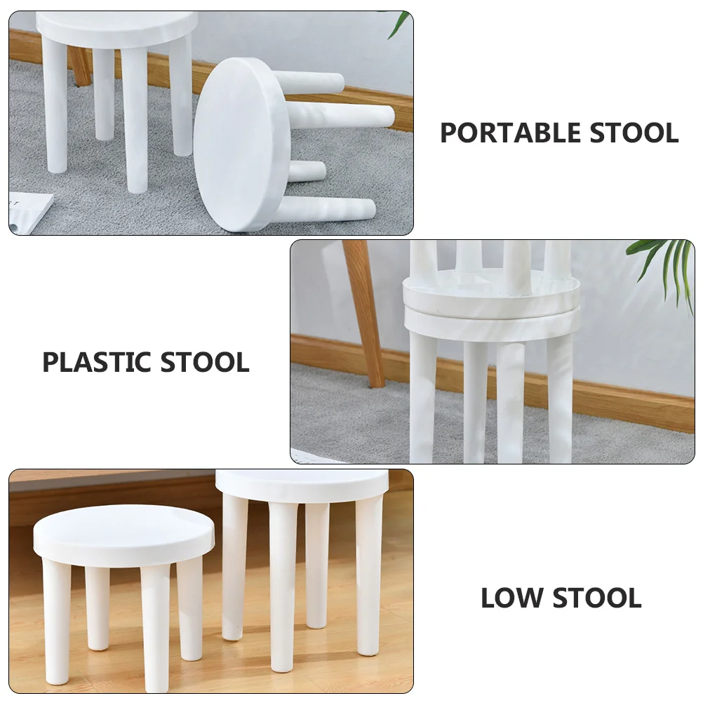 Children\'s Stool Low Round Household Portable Non-skid Plastic Home Anti-slip Portable Stool Chair