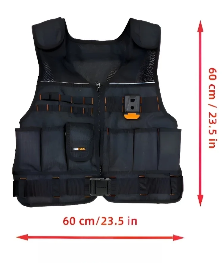 Heavy-Duty Multi-Pocket Construction Vest with Adjustable Straps