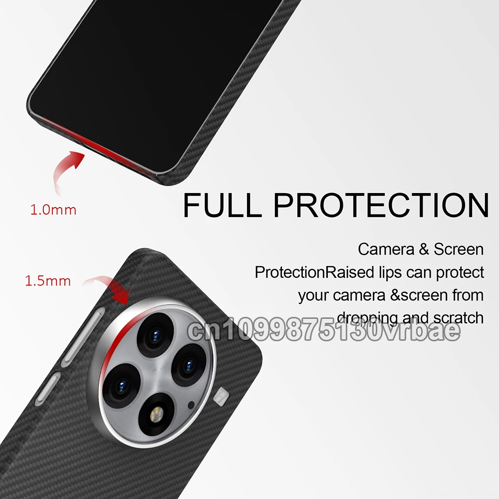 Ultra-Thin Aramid Kevlar Carbon Fiber MagSafe Case - Slim, Lightweight, Black with Red Accents