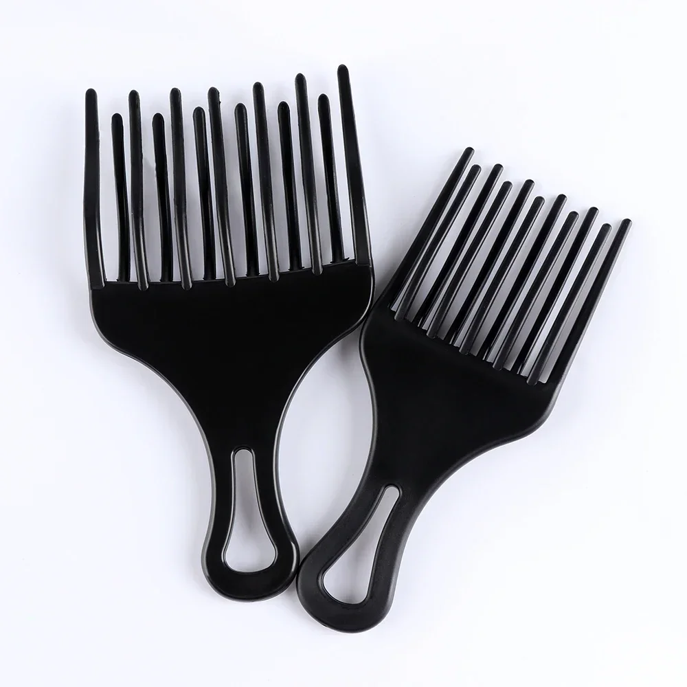 1Pc Pro High and Low Comb Insert African Hair Stick, Big Tooth Comb Fork, Plastic Curling Brush, Anti-Static Hairstyling Tool 2 pcs container makeup brush storage office table tooth plastic pencil organizer for desk