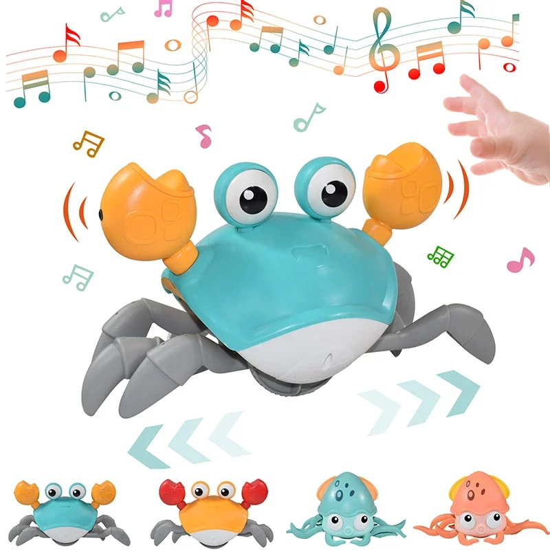 Children's Electric Induction Crab Toy Rechargeable Escape and Crawling Children Accompanying Babies Soothing Babies Early Edu crab toy musical dancing crab toy dancing crab toy