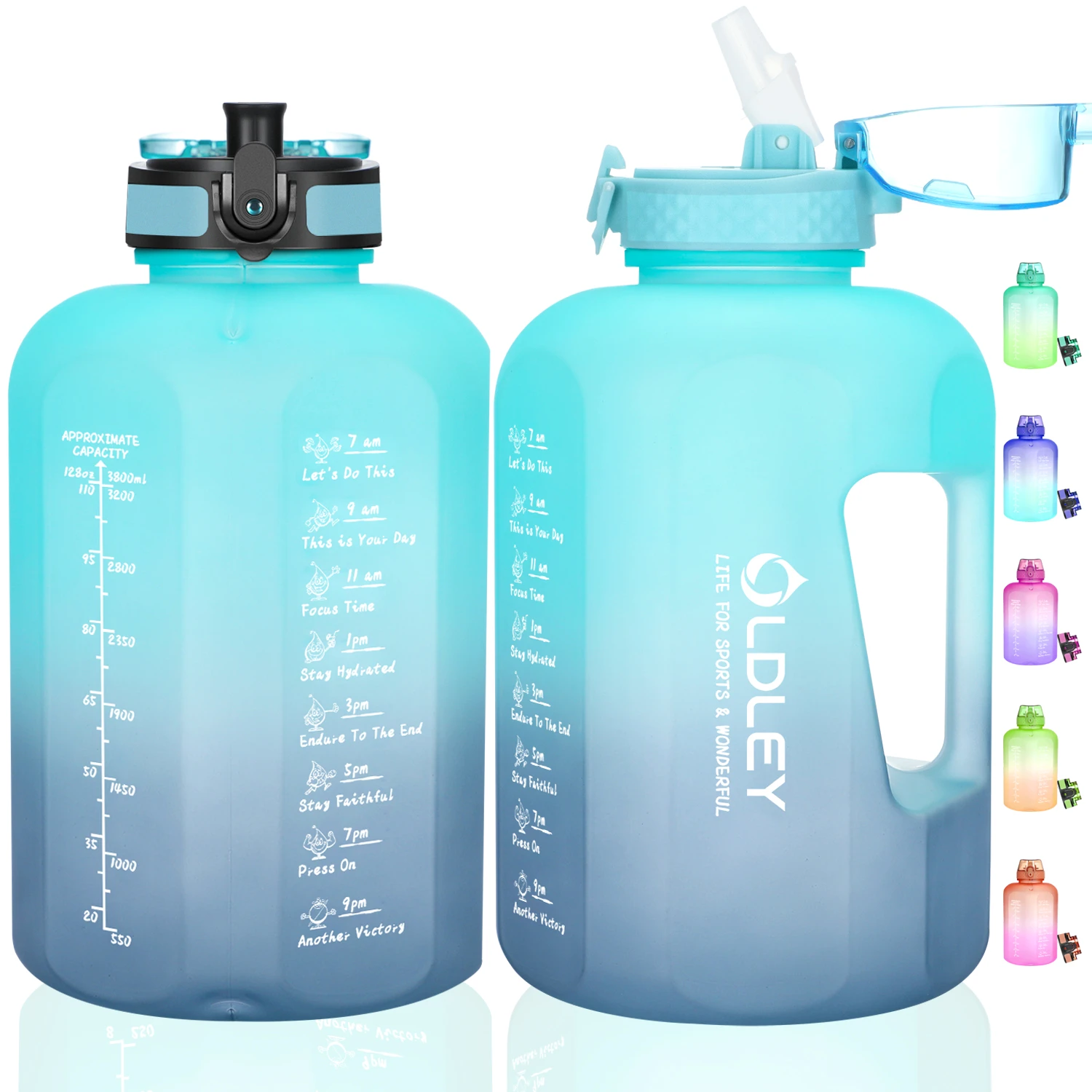 Motivational Gallon Water Bottle Straw Motivational Water Bottle Time