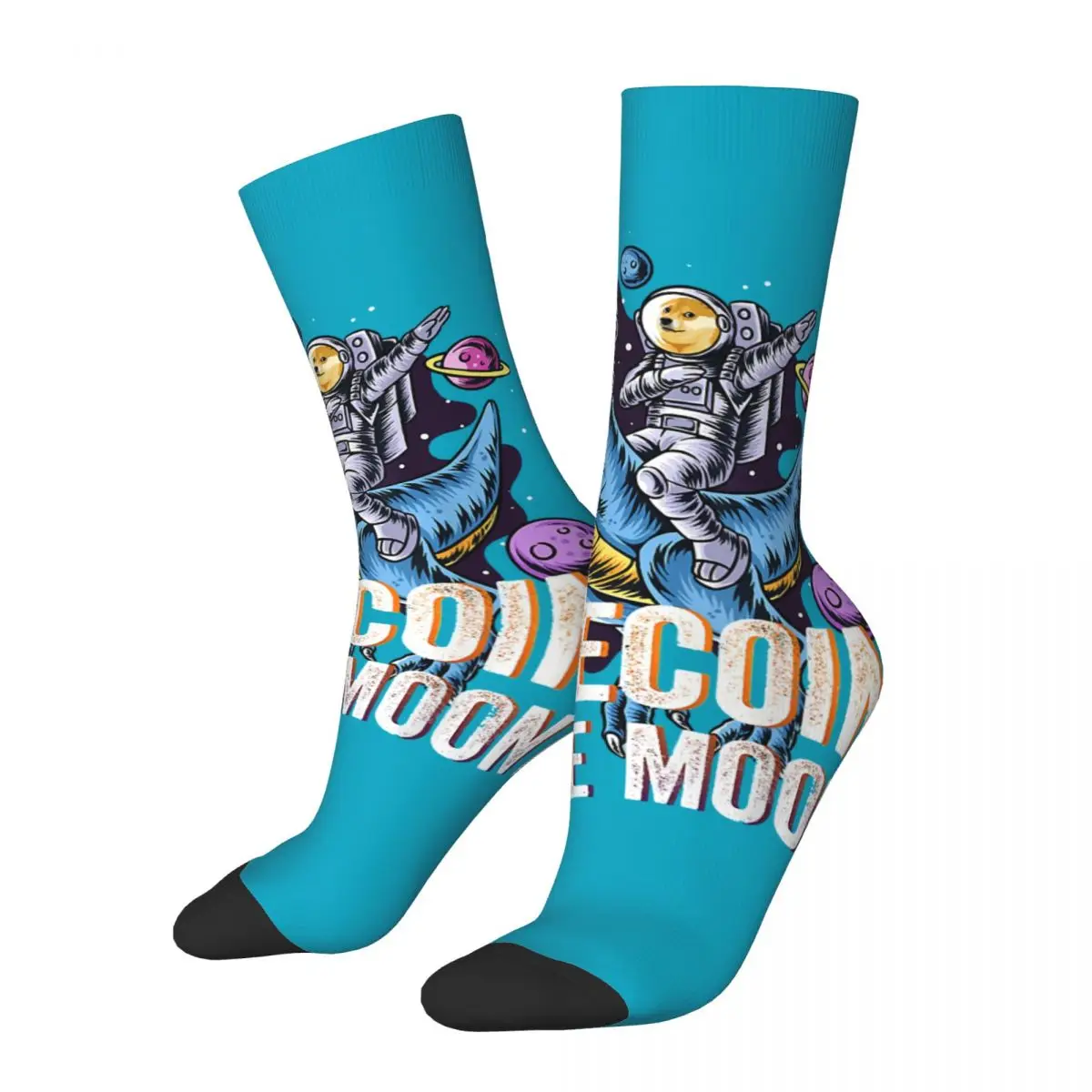 

Happy Funny Men's compression Socks Dogecoin In The Moon Harajuku Crypto Cryptocurrency Hip Hop Novelty Seamless Crew Crazy Sock