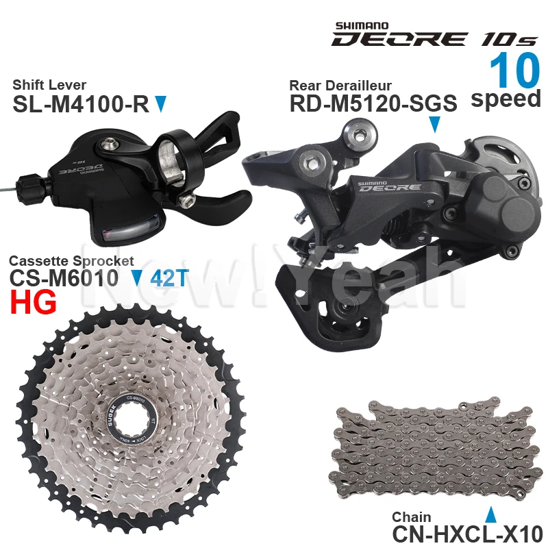 SL-M4100 RD-M5120 cs-M4100 MTB10sセット　シマノ 10スピードバイクギアセット,m4100シフター,m4120,m5120,リア