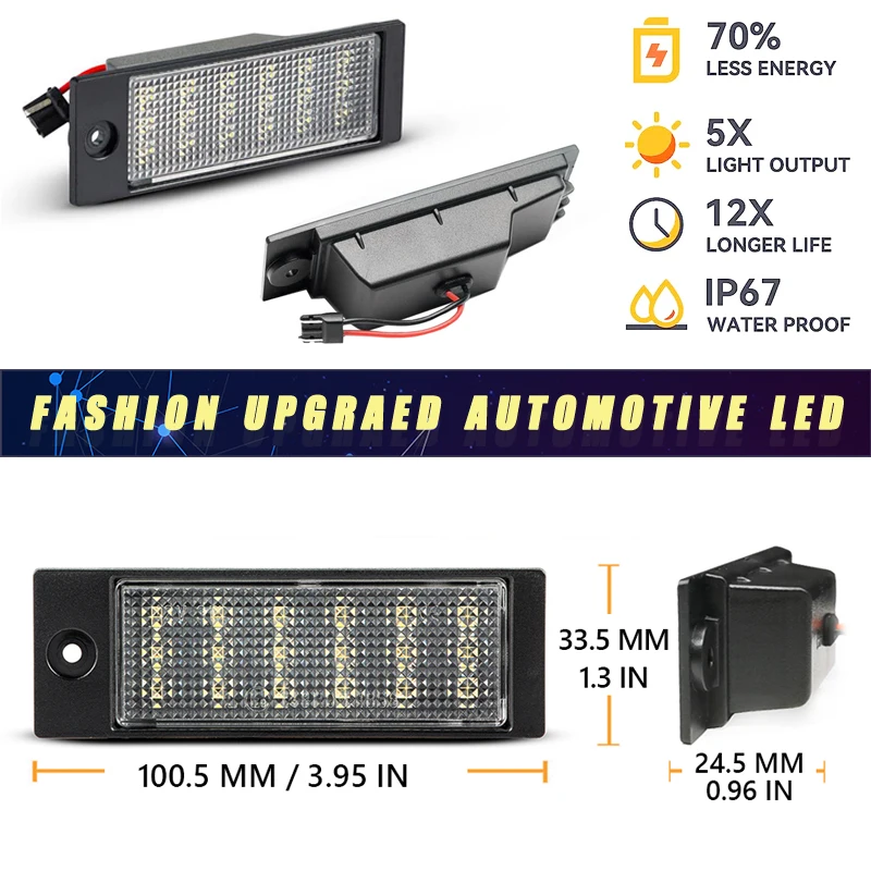 2Pcs For Kia XCeed Cerato Forte K3 2018-2022 LED Number License
