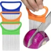 1PC Stainless steel onion tenderizer, fruit and vegetable slicing and fixing device, kitchen multifunctional tool