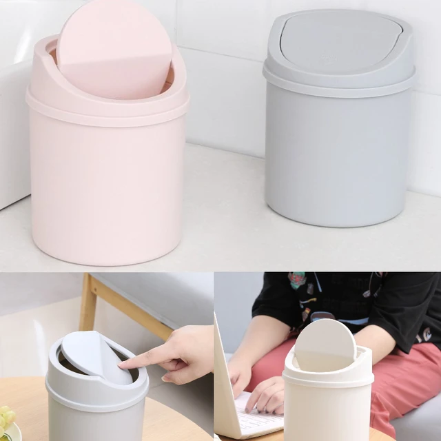 Mini Desktop Bin kleine Mülleimer Rohr mit Abdeckung Schlafzimmer