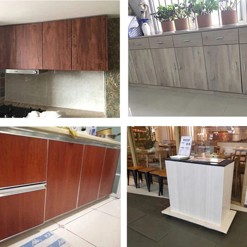 Waterproof Wood Vinyl Wallpaper Self Adhesive wallpapers Doors Cabinet Desktop Modern Furniture Decorative wall Paper 2