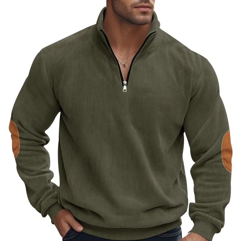 Men's Corduroy Long Sleeve Sweatshirt Pullover