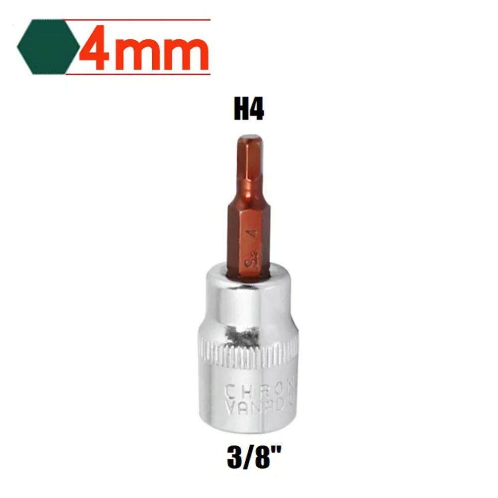3/8 Vierkantantrieb Steckschlüssel Sechskantschraubendreher Bits H3-10 Chrom-Vanadium-Stahl Sechskant-Ratschenschlüssel für elektrische Schraubenschlüssel – Detail 7