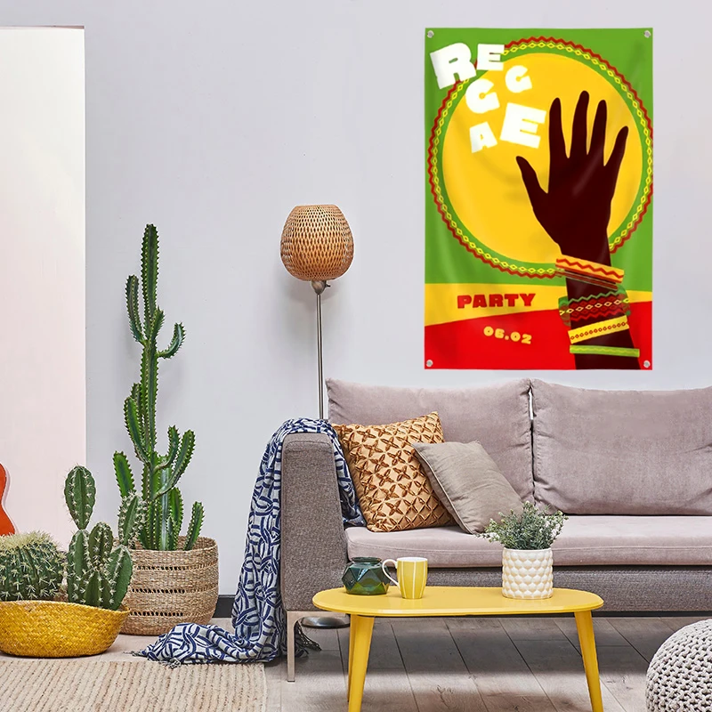 ABAKUHAUS Arazzo Rasta Giuda Leone, Bandiera Reggae, Tessuto Satinato 150x100 Cm, Decorazione Murale Etnica