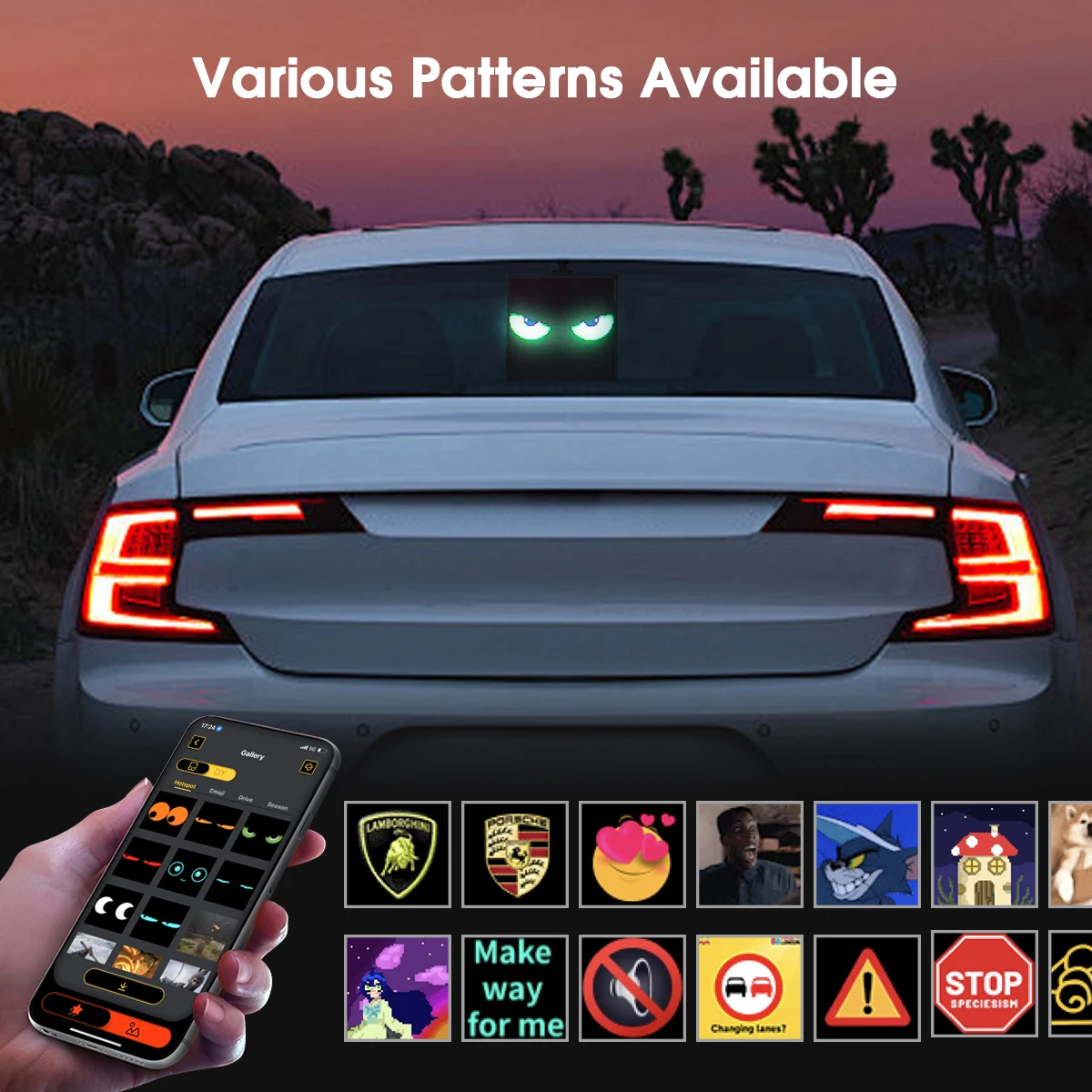 Smart Dynamic Pixel Screen Panel Light DIY Art Decor Light Bedside Nightlight 64x64 Car Shop Bar Ambinet Light USB Bluetooth 5