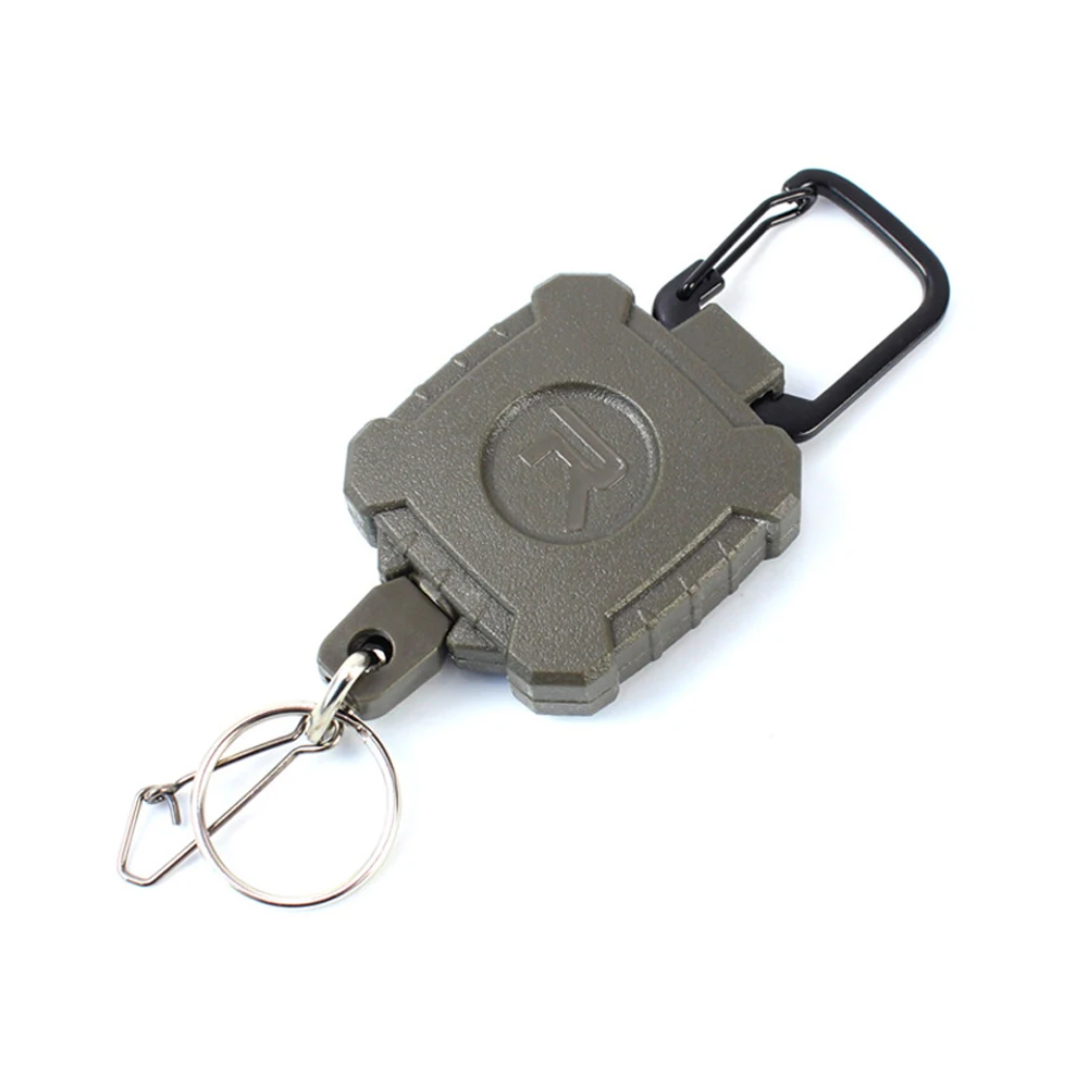 1 Pack Self Retractable ID Badge Holder Key Reel, Heavy Duty Carabiner Keychain, 32 Inches Cord, Carabiner Key Chain Keychain