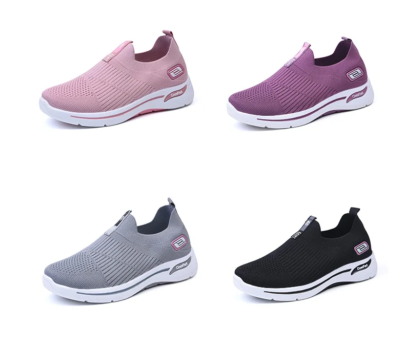 2021 Women Vulcanized Shoes Comfortable Women Sneakers Slip On Flats Breathable Shoes Women Loafers Plus Size 41 Walking Flat
