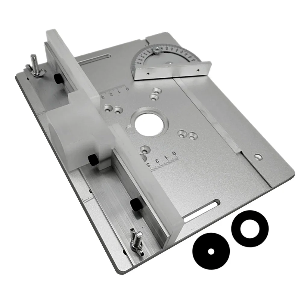 Router Table Insert Plate Aluminum With Miter Gauge For Woodworking Benches Table Saw Multifunctional Trimmer Engraving Machine