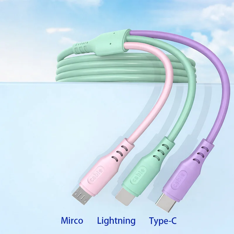 Universal 3-in-1 High-Speed Charging & Data Sync Cable - 6A Fast USB Charger Cord