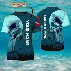 2024 Summer Fashion Men t shirt Personalized Love Scuba Diving 3D All Over Printed T Shirts Tee Tops shirts Unisex Tshirt