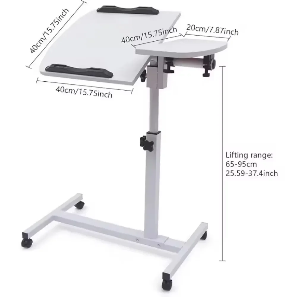 Lifting Mobile Computer Desk Foldable 360&deg; Rotating Plate Double Anti-slip Strips Height Adjustable Portable Home Sofa Tables side table c shaped end table for couch bed tv tray for eating on couch small end tables small spaces easy assembly
