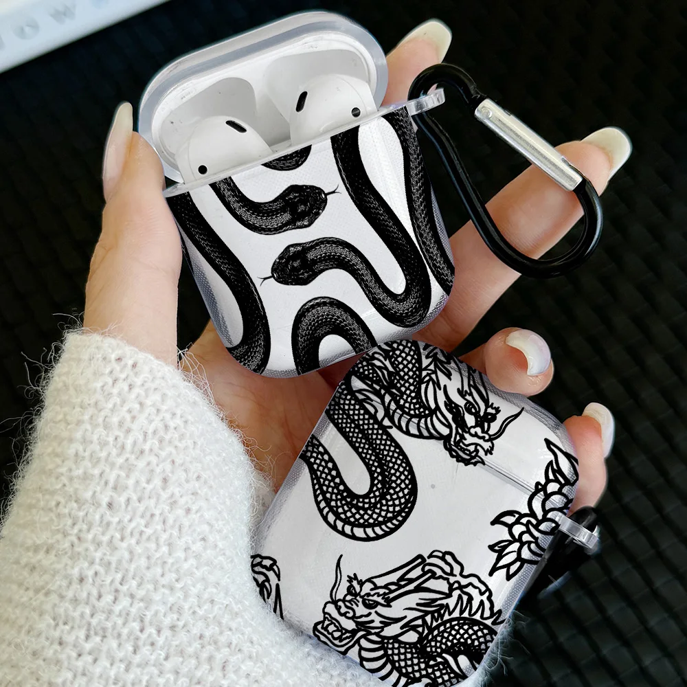 Black TPU AirPods Case with Keychain for AirPods Pro