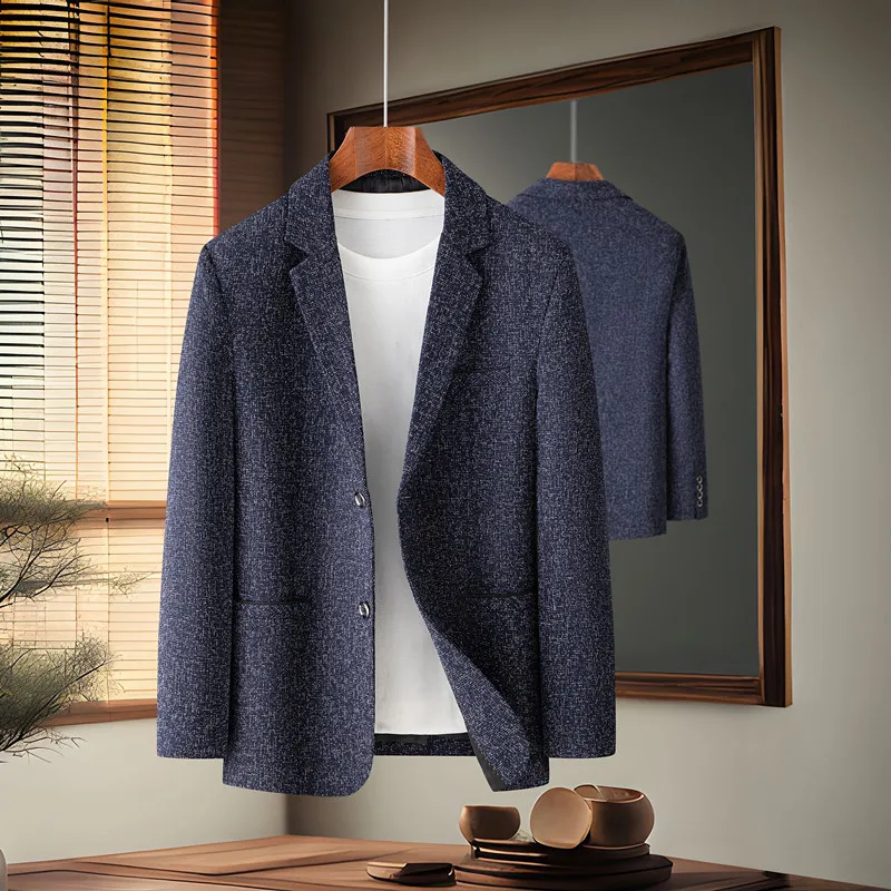 High-quality Spring and Autumn Handsome Matching Thin Suit Hemp Face Business Casual Fashion Single Suit Jacket M-5XL