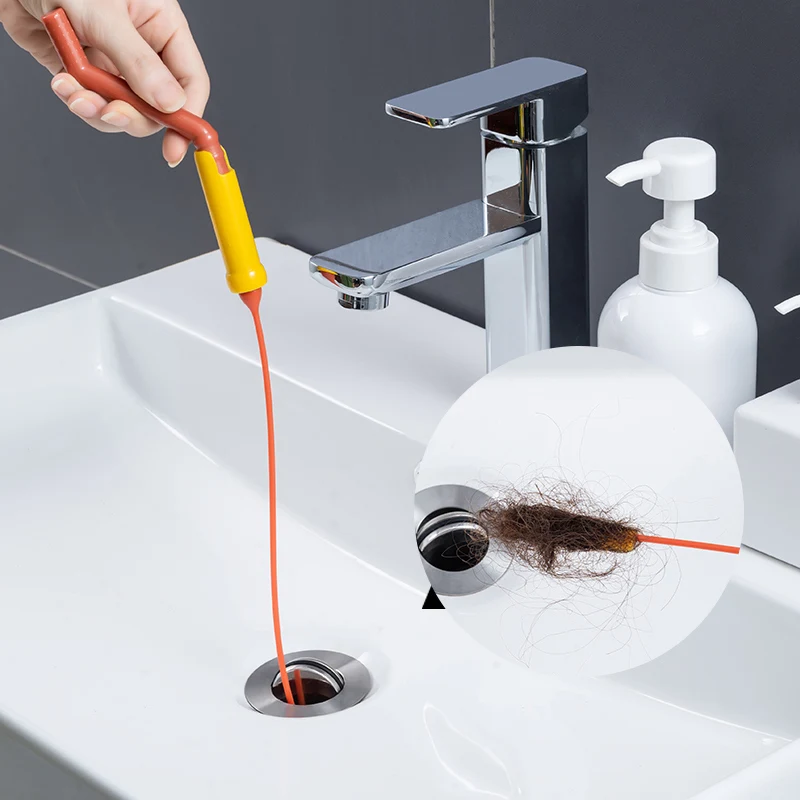 Fast Unclog Hair Sink Tub Drain Brush Snake Cleaning Drain Hair