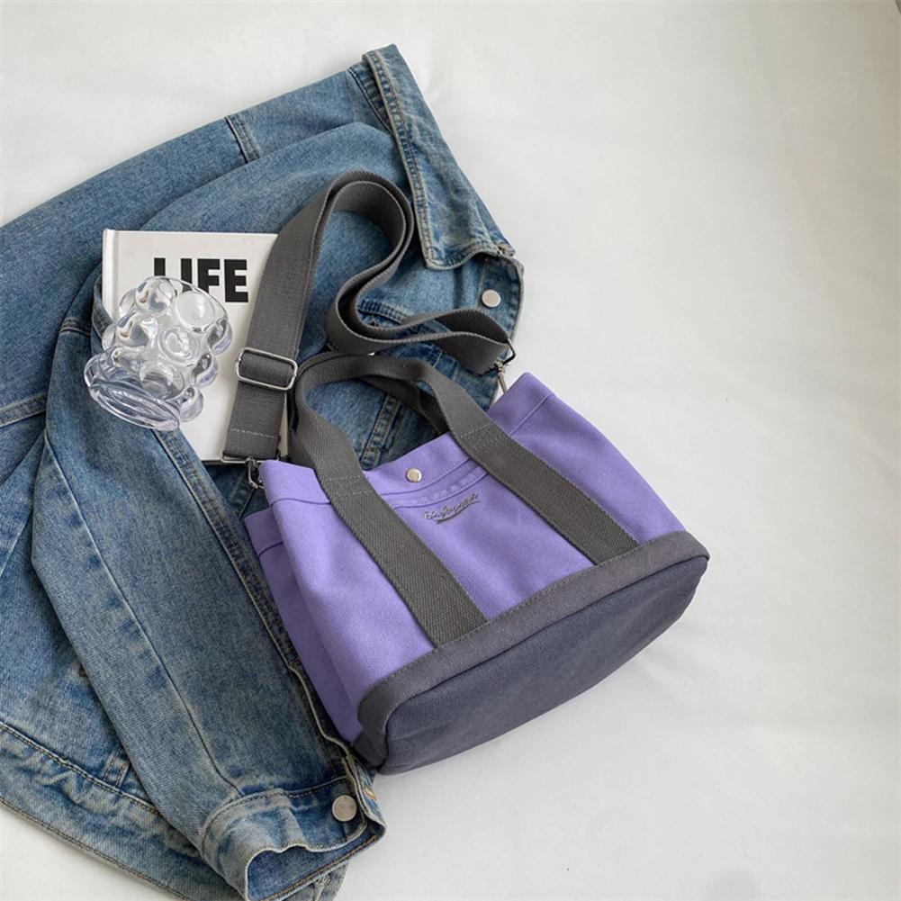 Women’s Canvas Tote Bag, Wide Adjustable Strap Shoulder Handbag_voghion.com