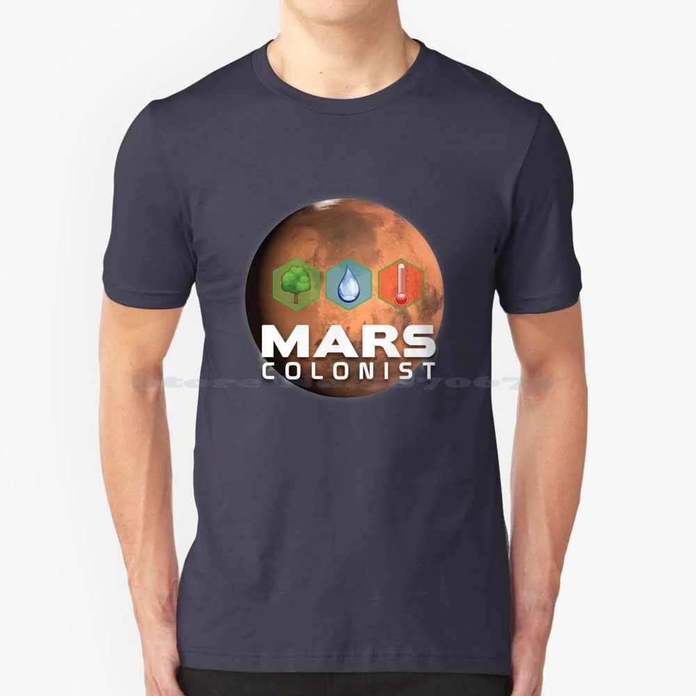 Terraforming Mars-Mars Colonist T Shirt 100% Cotone Tee Terraforming Mars Boardgame Giochi Da Tavolo Space Hex Colonize Colonist