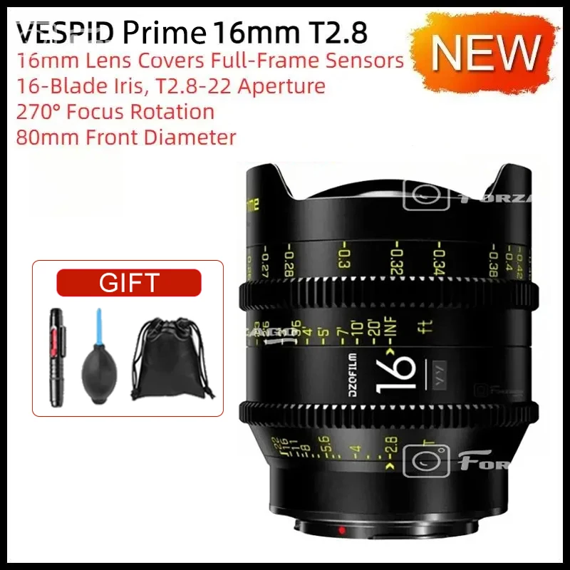 DZOFilm VESPID prime 16mm T2.8 21/25/35/40/50/75/100/125mm T2.1