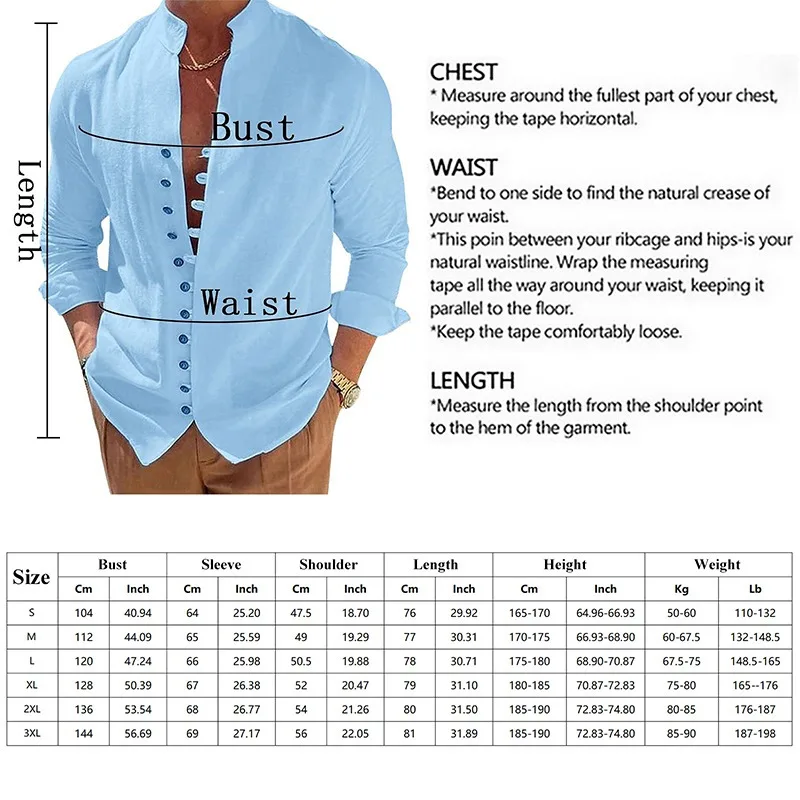 Neues Herren-Leinenhemd, lässige Oberteile, hochwertige, lockere und bequeme, langärmlige Strand-Hawaii-Hemden für Herren_voghion.com