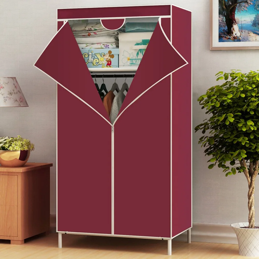 Simple Wardrobe Foldable Dustproof Garderobe Portable Storage Cabinet Bedroom Minimalist Floor Standing Fabric Cloth Organizer storage cabinet cloth wardrobe fabric wardrobe