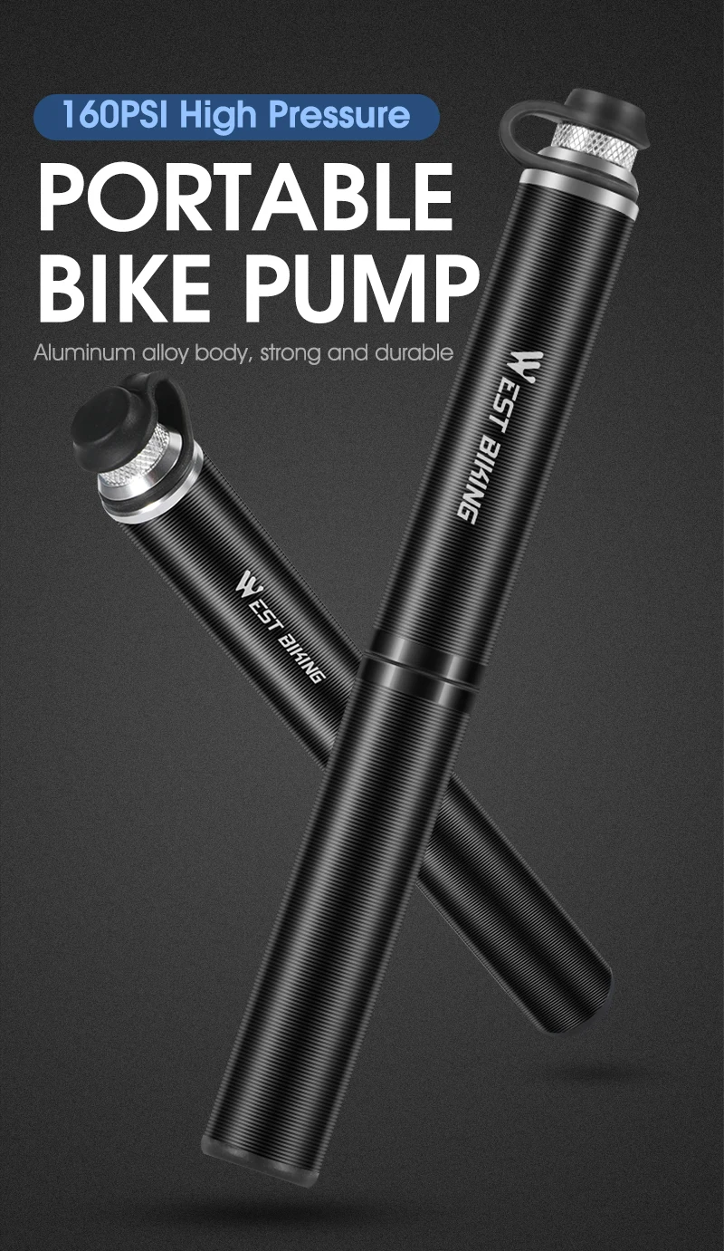 WEST RADFAHREN Mini Fahrradpumpe Radfahren Hand Luftpumpe Hochdruck Mtb Rennrad Reifen Inflator Schrader Presta Ventil Fahrrad Teile – Detail 34