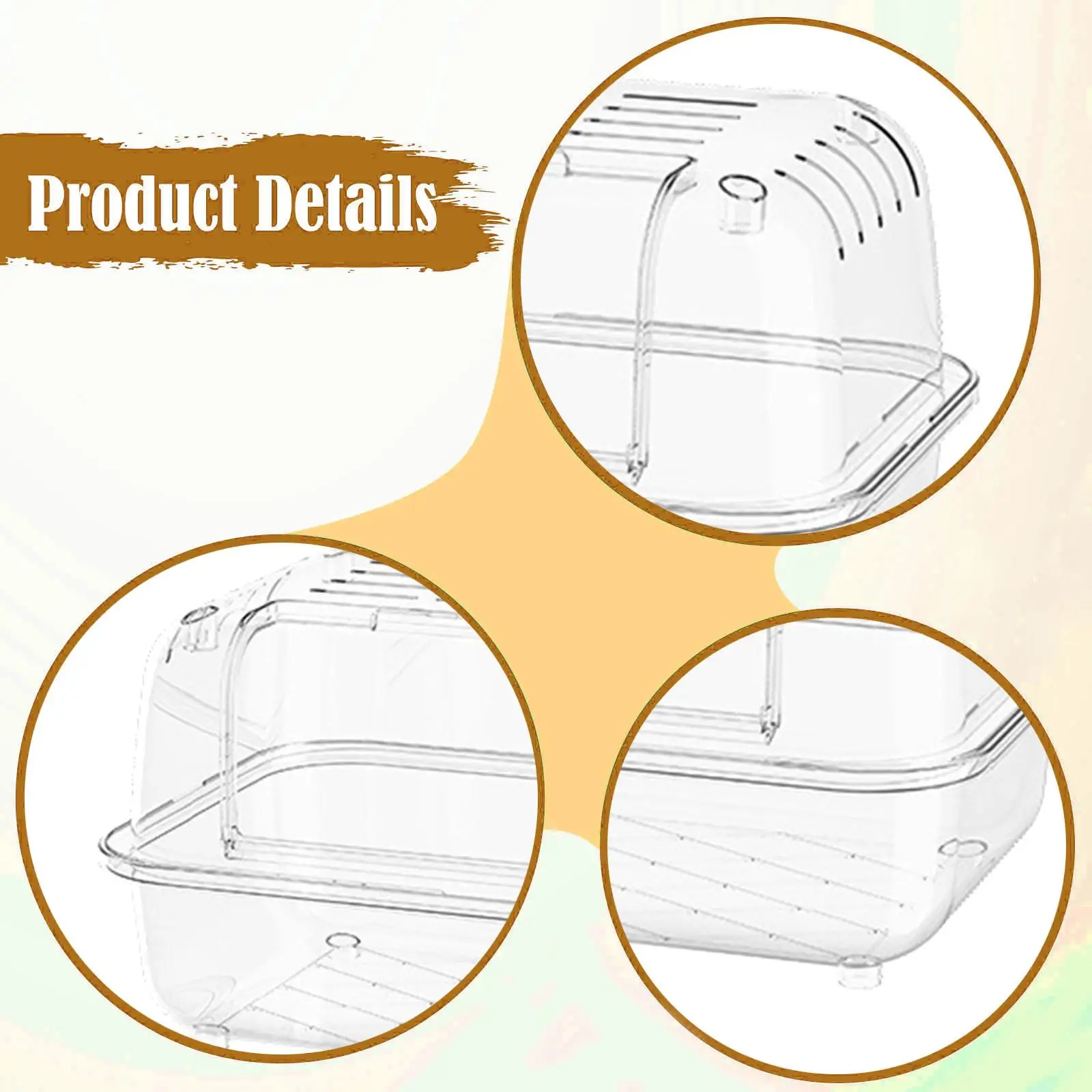 Acrylic Large Hamster Habitat Cage Portable Breathable Enclosure for Guinea Pig Rabbits Small Pets Room