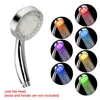 Ultra-Quiet 3 Colors Temperature Sensor Rainfall Top Spray 7 Colors Gradual Changing Square Fixed Showerhead LED Shower Head 4