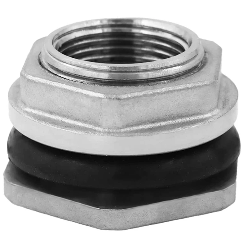 

Water Tank Connector SUS304 Stainless Steel Thru-Bulk Fitting,Water Pipe Connector,For Rain Barrels,Aquariums