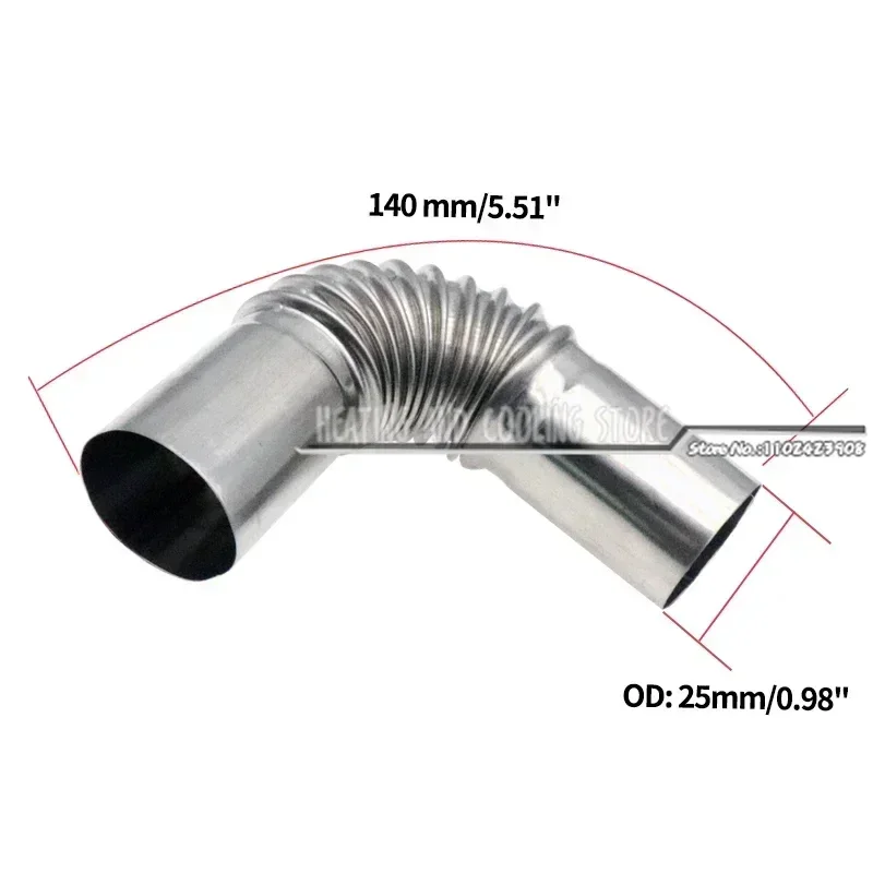 Kalokairi 2 Connettori A Gomito In Acciaio Inox 25 Mm Per Riscaldatore Diesel – Set Con 4 Morsetti Ermetici Per Auto E Moto