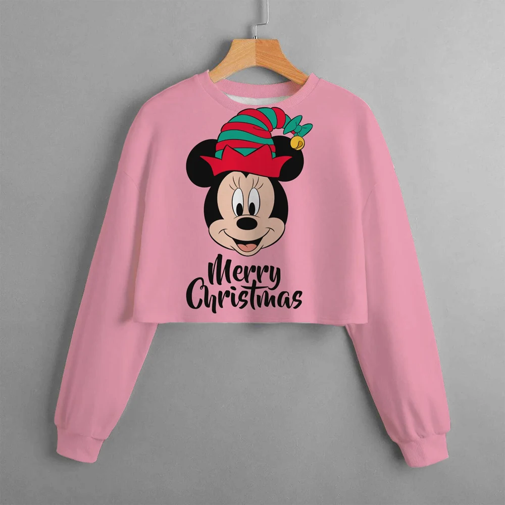 thumbnail image 1 of Suéter infantil de moda clásica de Disney Suéter infantil de primavera para niña Top con estampado de Mickey Mouse Feliz Navidad, 1 of 5
