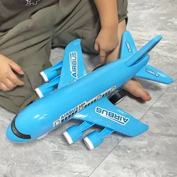 Jumbo Inertia Airplane Toy for Kids - Ideal Holiday Gift (Blue airplane)