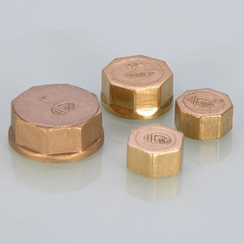 Brass Male Thread Hexagonal End Cap Pipe Hole Plug Cap Water Stop Valve Pipe Fitting Adapter