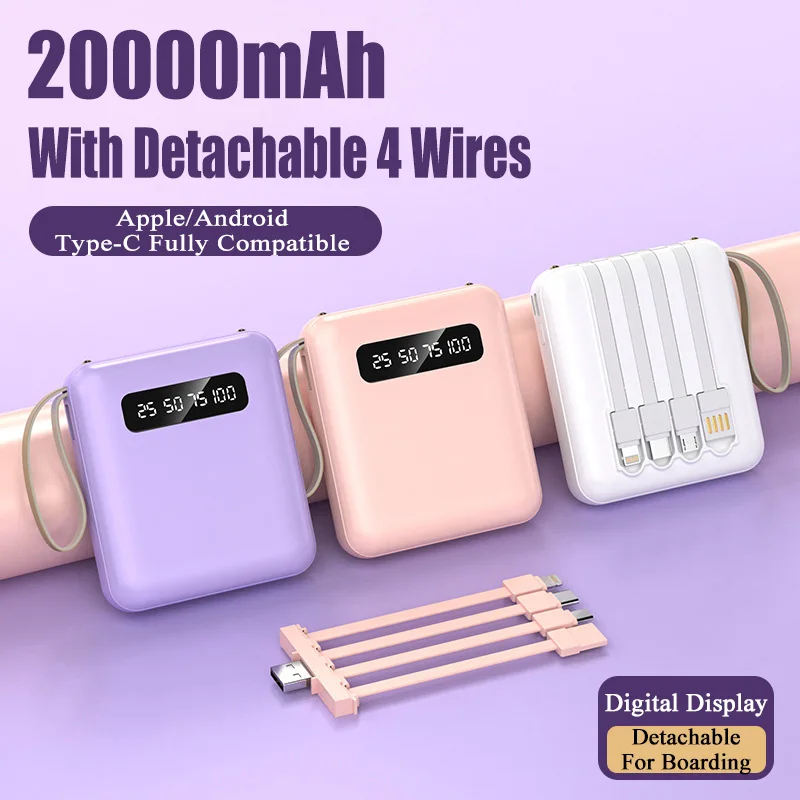 

Портативный зеркальный мини-аккумулятор с цифровым дисплеем, 20000 мАч