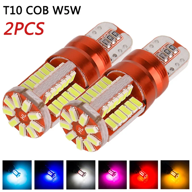 

T10 COB W5W 57SMD LED Car Lamp Universal Door License Plate Light Tail Bulb Width Light Car Interior Reading Lights