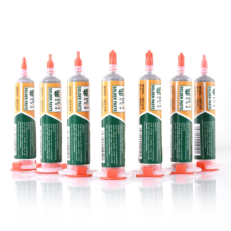 welding sticks Syringe Liquid Flux Soldering Paste Mobile Phone PCB Circuit Board Repair Medium Temperature Welding Tool 183℃ Tin Solder Paste wireless welding rod holder