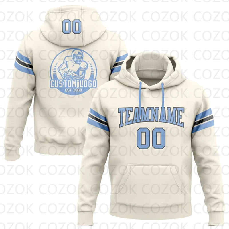 Customized Hoodie Cream Orange Colour Jersey 3D Printed  Unisex Pullovers Hoodie Casual Sweatshirts