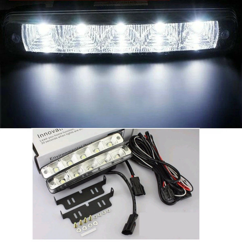 

Дневные ходовые огни высокой яркости, дневные ходовые огни, аксессуары для дневных ходовых огней, 2 шт., 5 ярких автомобилей