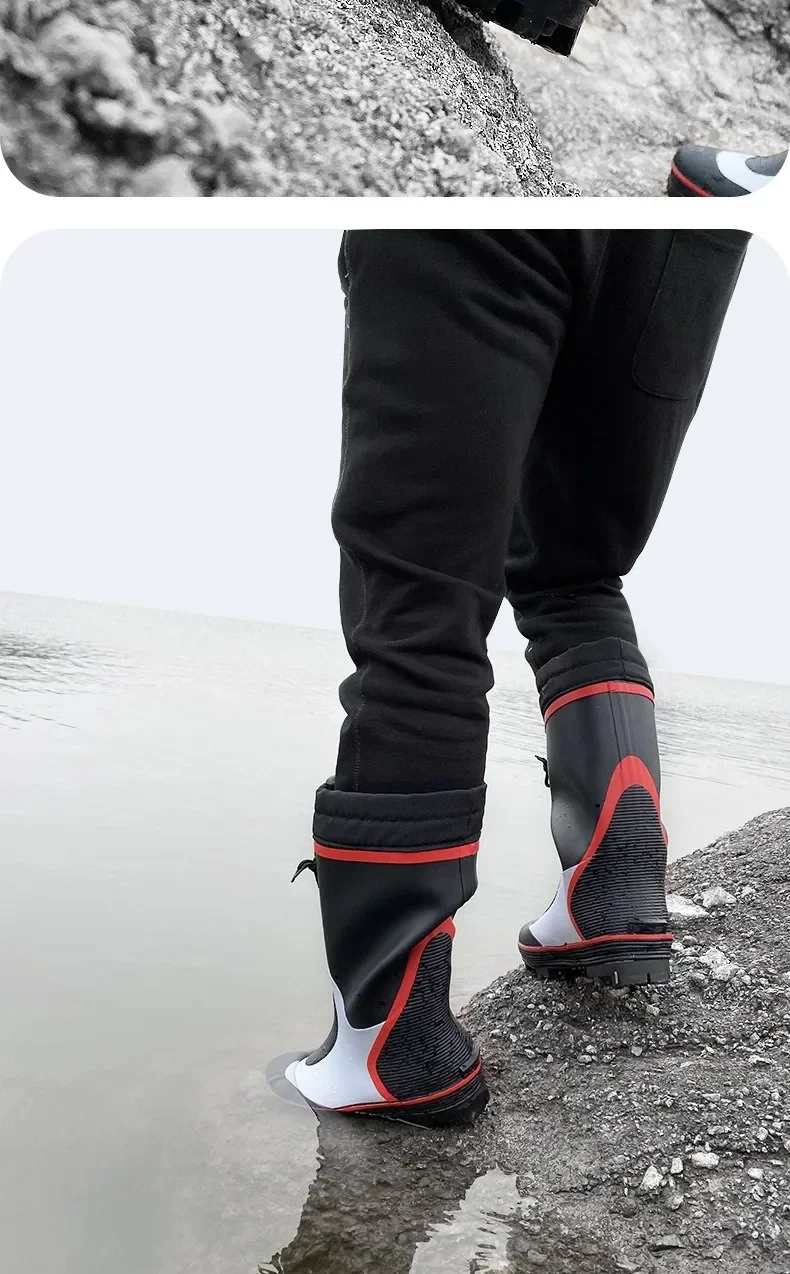 Waterproof Fishing Boots for Men, Non-Slip Steel Nails, Outdoor Rubber, Wear Resistant, Anti Slippery Shoes, Sea Reef