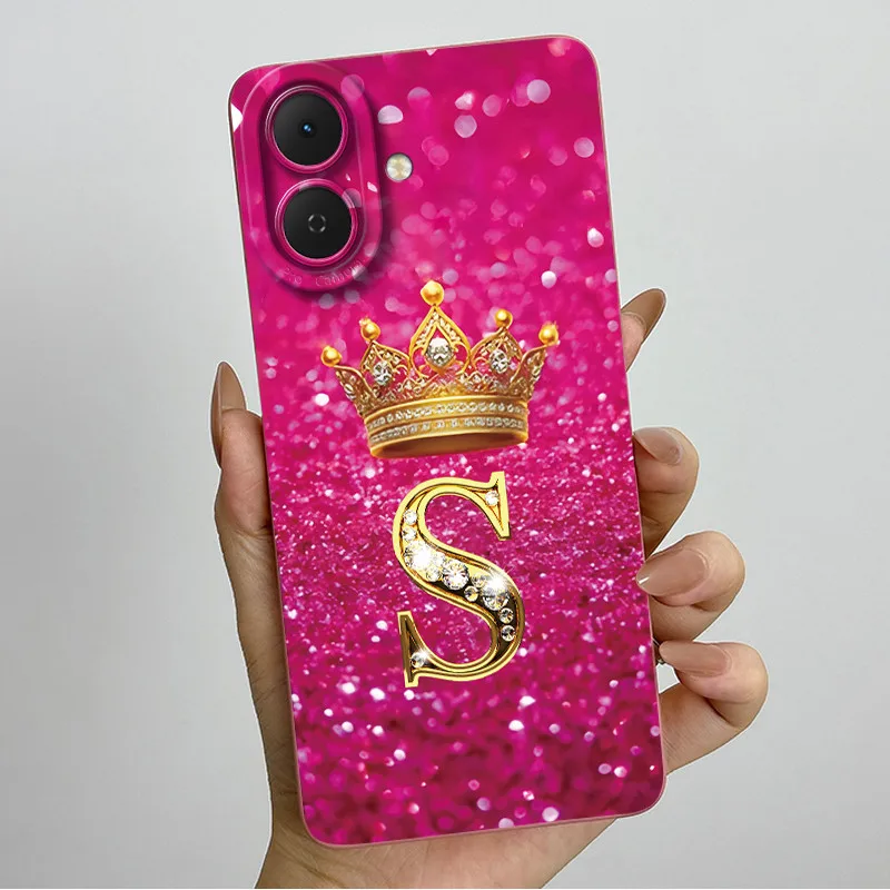 Luxury Crown Letters Soft Phone Case with Camera Protection