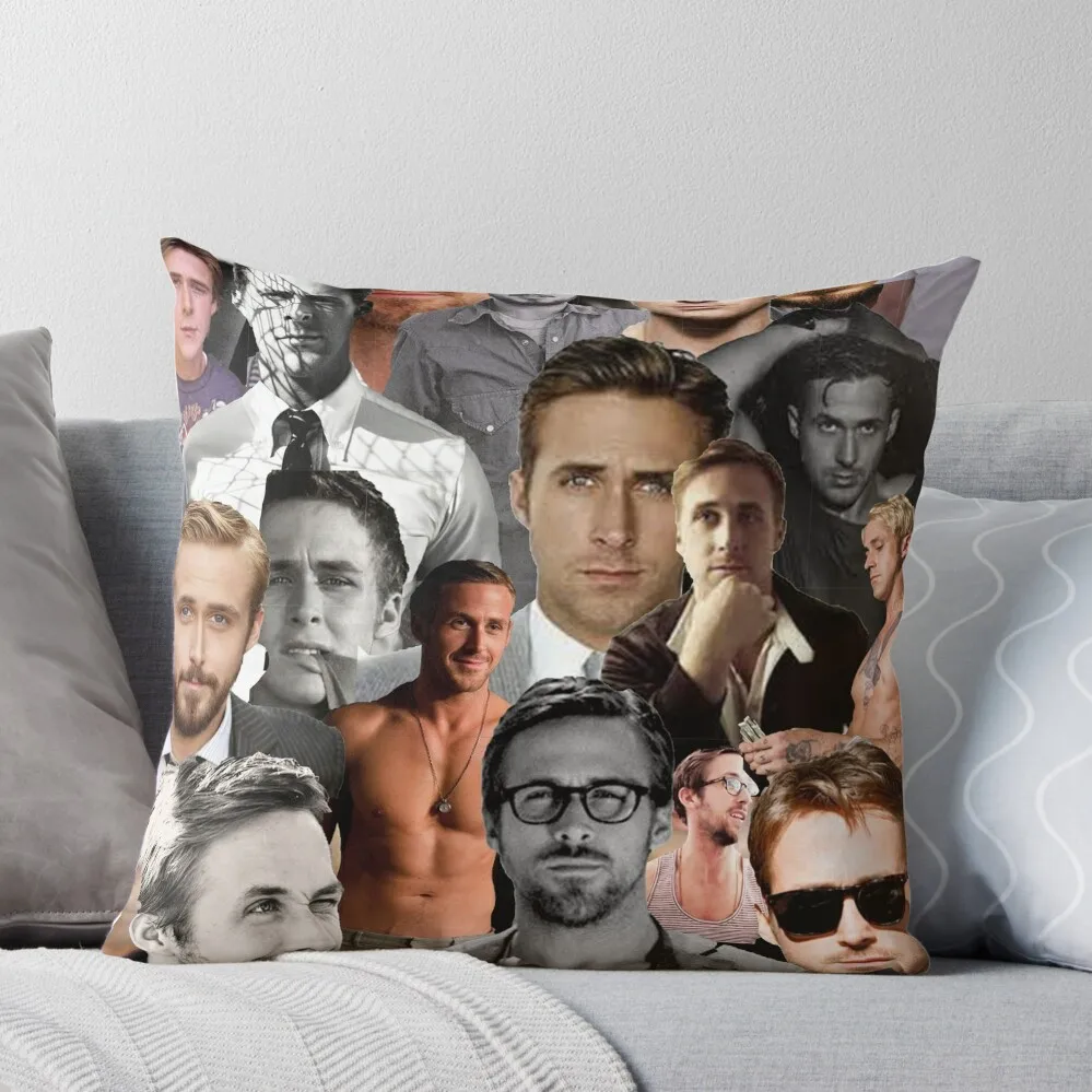Ryan Gosling Collage Throw Pillow Pillow Cover Pillow Decor
