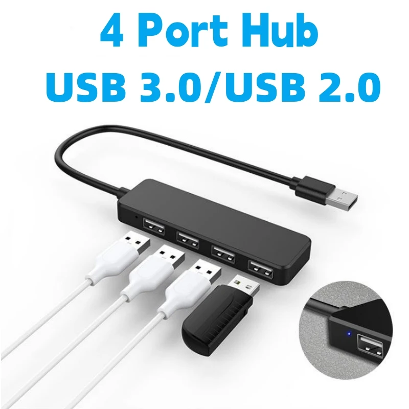 

USB 3.0 USB 2.0 HUB 5Gbps High Speed 4 Ports USB Splitter Multiple Expand OTG Adapter for Computer Laptop Desktop PC Accessories
